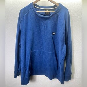 Nike Sportswear Crewneck Pocket Sweatshirt Mens 2XL Blue Performance Fall 2399